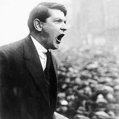 Michael Collins, chairman of the Irish Free State, addresses a crowd in Dublin in 1922   - Credit: AP