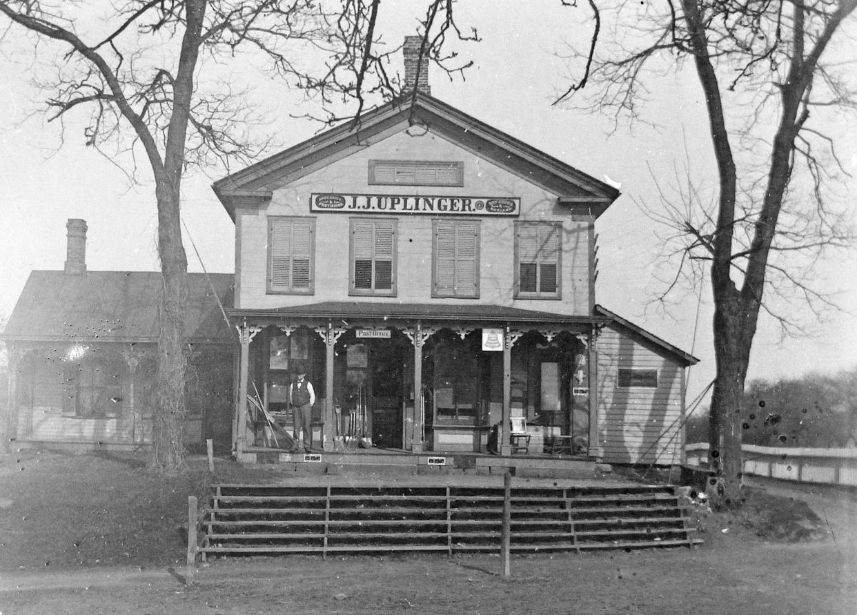 J.J. Uplinger offers groceries, provisions and dry goods circa 1900. There is even a post office. Where was this general store in Ohio?