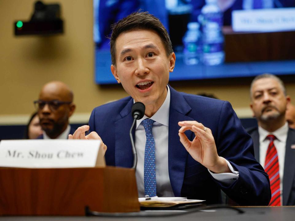 Chip Somodevilla/Getty TikTok CEO Shou Zi Chew testifies before the House Energy and Commerce Committee in the Rayburn House Office Building on Capitol Hill on March 23, 2023 in Washington, DC.