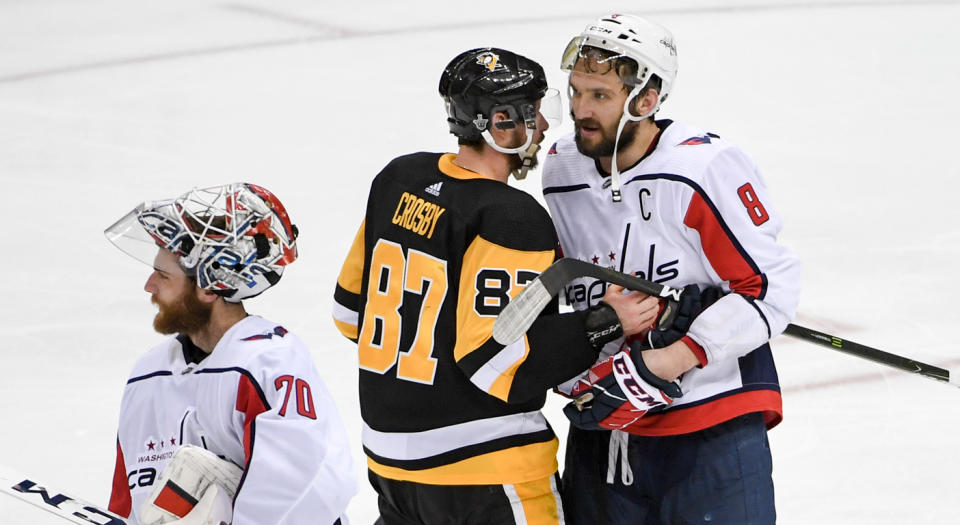 For Alex Ovechkin, this handshake line was unlike the others. (Getty)