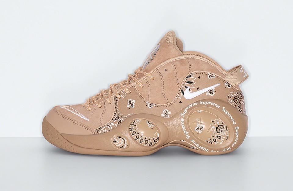 The Supreme x Nike Air Zoom Flight 95 collab in beige. - Credit: Courtesy of Supreme