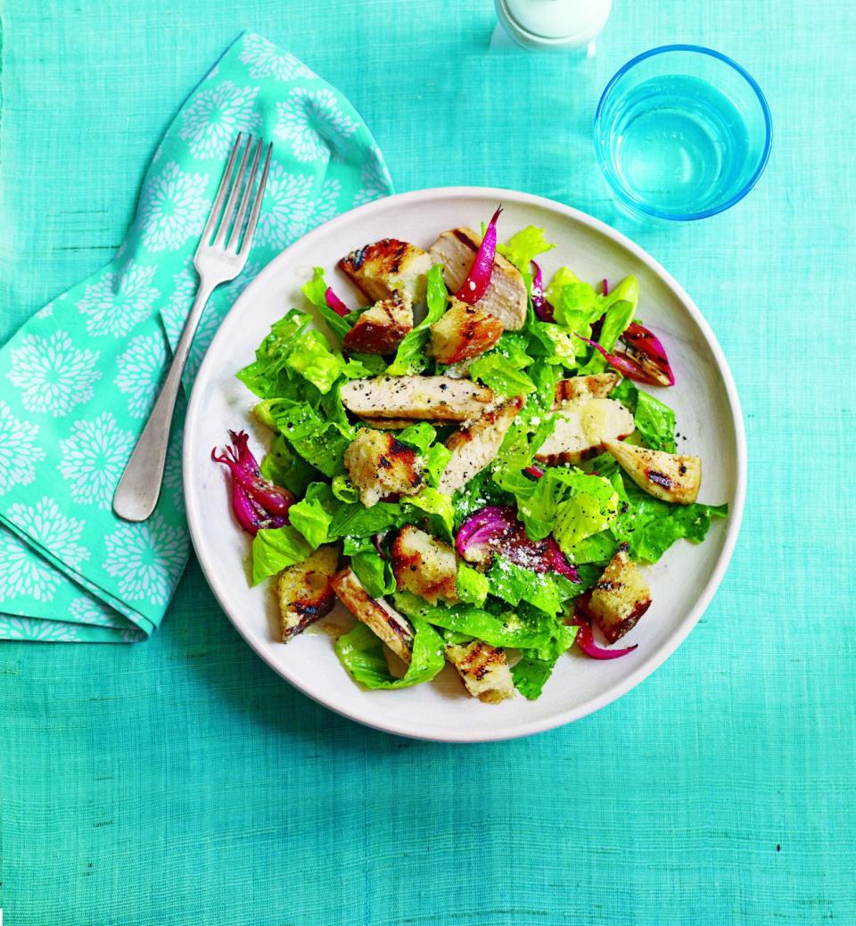 Chicken Caesar Salad with Garlicky Croutons