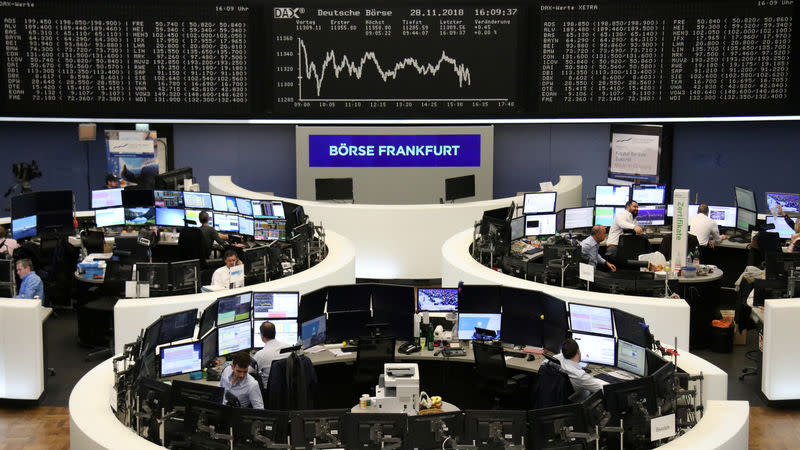 The German share price index DAX graph is pictured at the stock exchange in Frankfurt, Germany, November 28, 2018. REUTERS/Staff