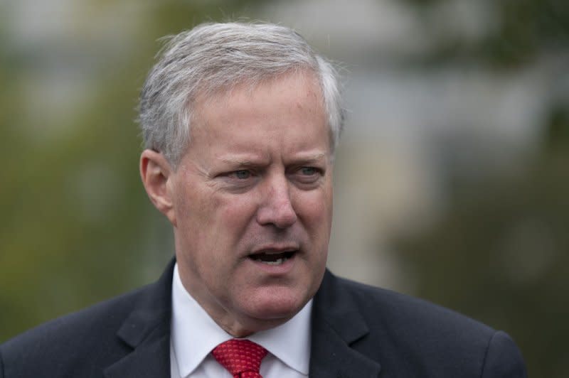 Former White House chief of staff Mark Meadows pleaded not guilty Tuesday and waived his right to arraignment in Georgia's 2020 election interference case. All 19 defendants, including former President Donald Trump, have pleaded not guilty. File Photo by Chris Kleponis/UPI