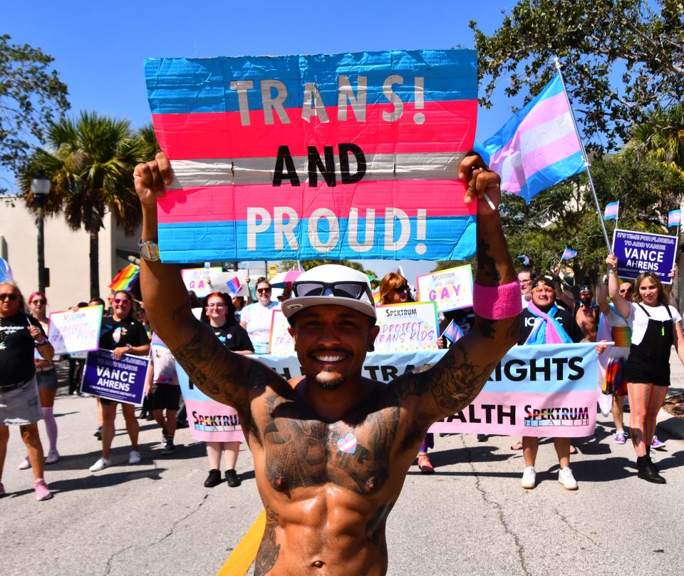 The Space Coast Pride Parade kicked off Pridefest 2023 in downtown Melbourne Saturday. The event’s goal was to bring people together to celebrate the LGBTQ+ community.