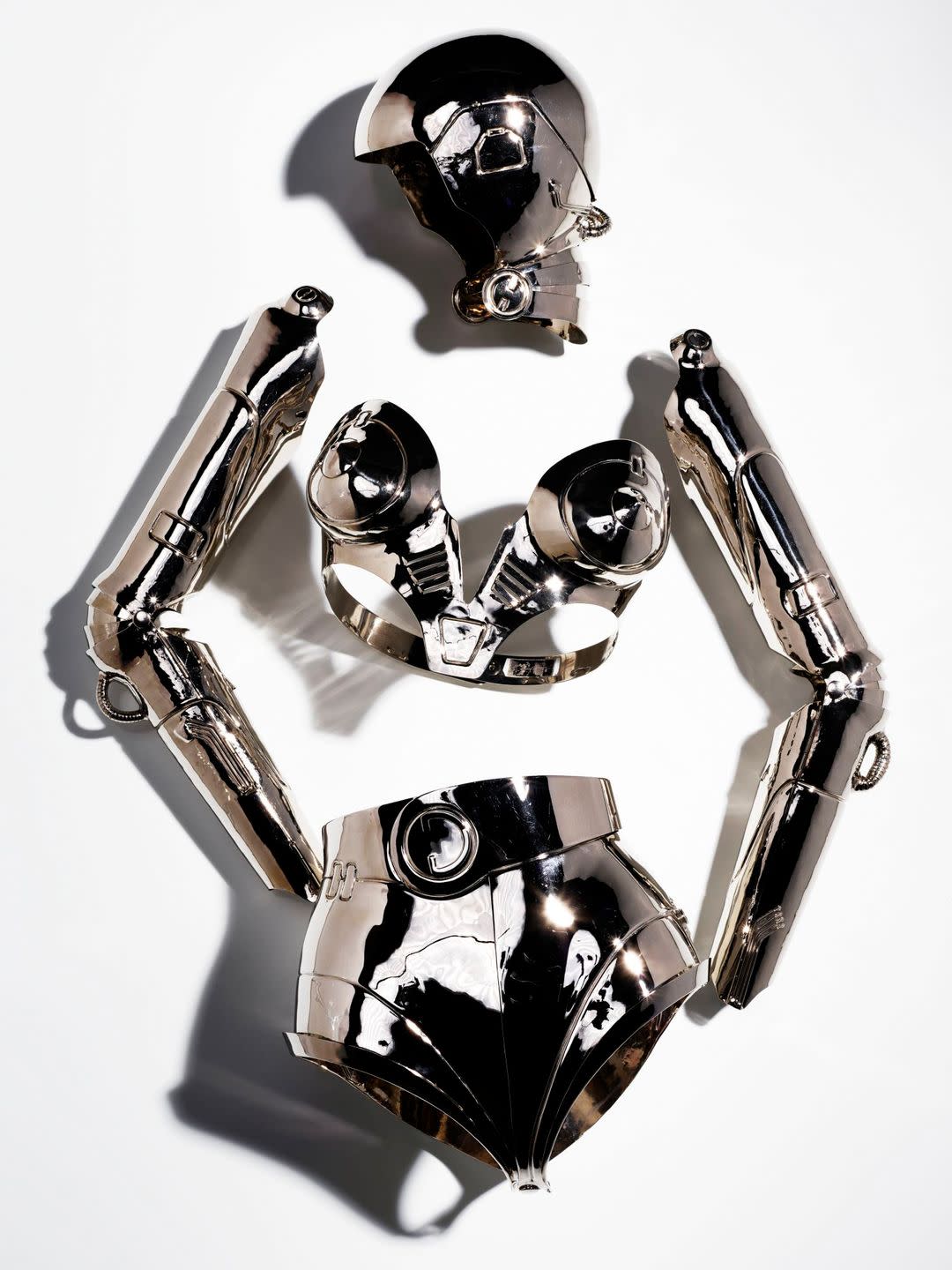 mugler spring 1991 metal robot look