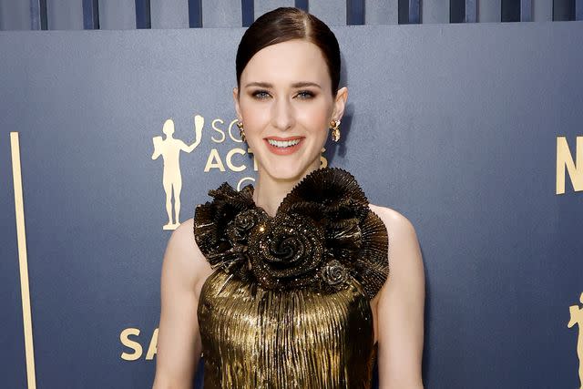 <p>Frazer Harrison/Getty </p> Rachel Brosnahan at the Screen Actors Guild Awards on Feb. 24, 2024