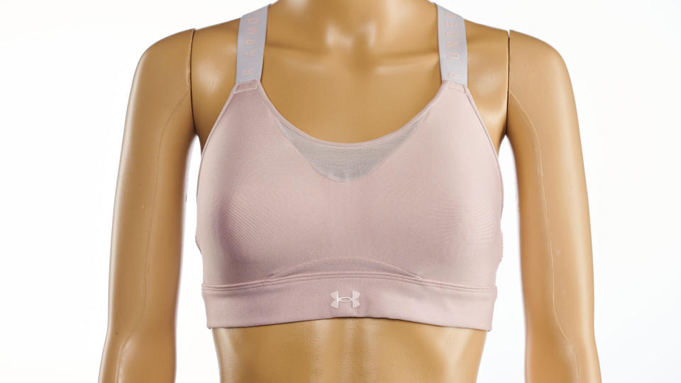 Mannequin wearing pink sports bra