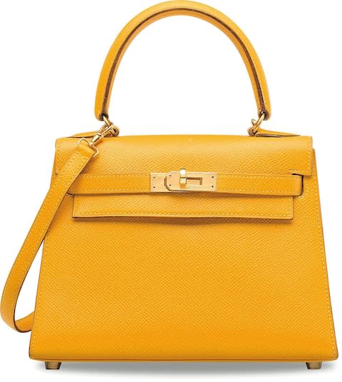 Elizabeth Taylor's yellow Mini Hermes Kelly bag  - Credit: Christie's