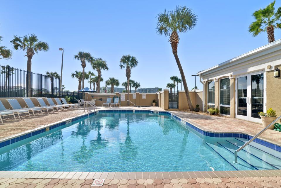 This sparkling oceanfront pool is just one of the amenities that residents enjoy when they live in the Daytona Beach Shores community of St. Kitts.