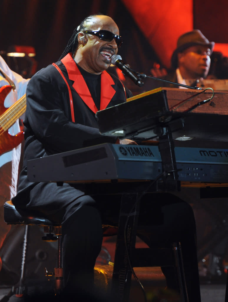 Stevie Wonder performs at A Decade of Difference: A Concert Celebrating 10 Years of the William J. Clinton Foundation on October 15, 2011, at the Hollywood Bowl, Los Angeles. (Photo by Handout/Getty Images for Control Room)