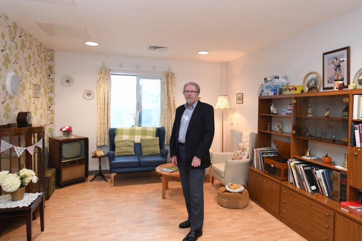 George in the room he decorated for his late wife (Wales News)