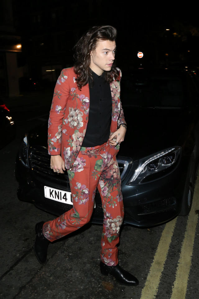 Styles Looks in Head-to-Toe Gucci Florals, Redefines Teen