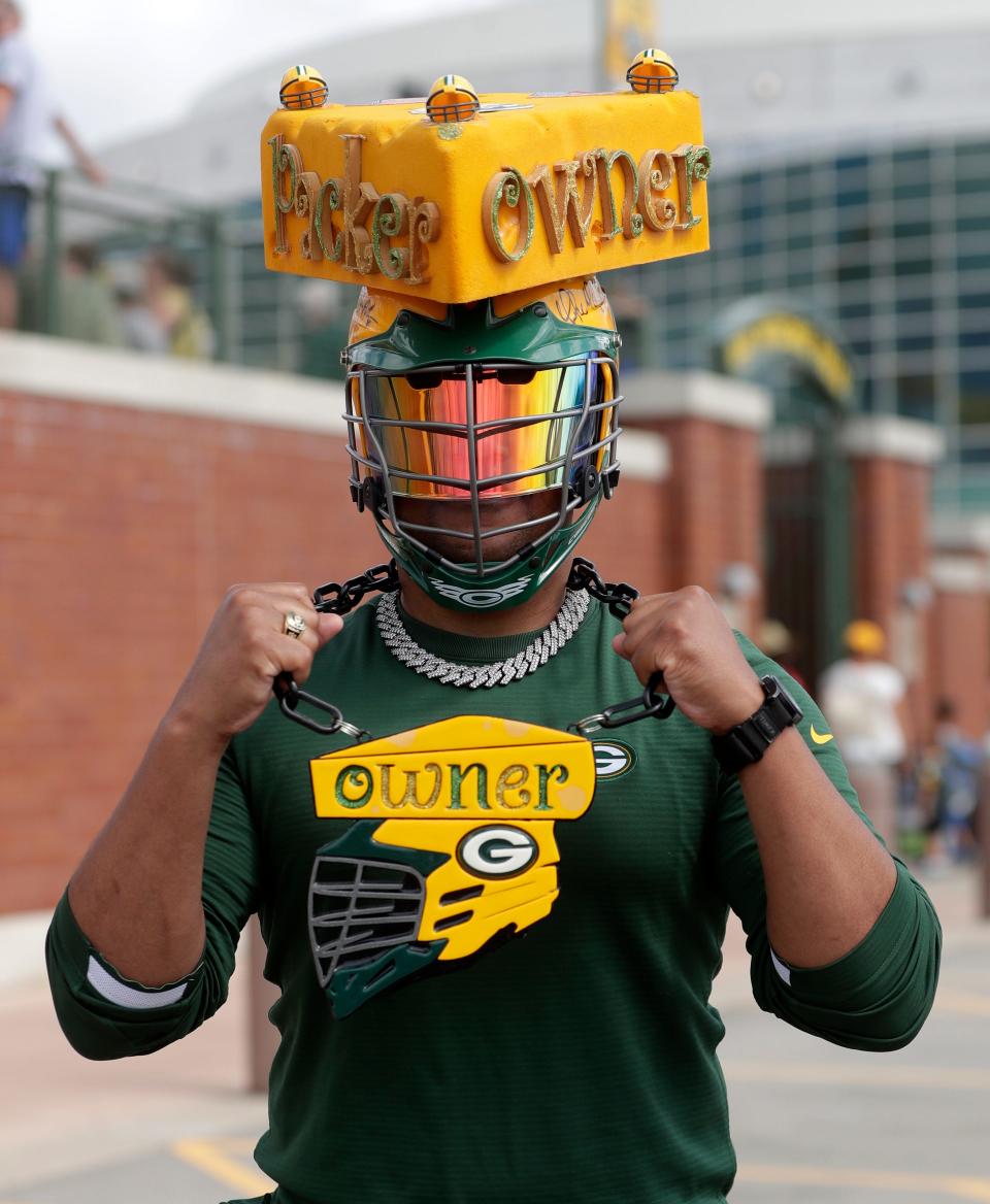 Green Bay Packers fan and shareholder Bobby Anderson of Green Bay is pictured at training camp on July 27, 2022, in Ashwaubenon, Wis.