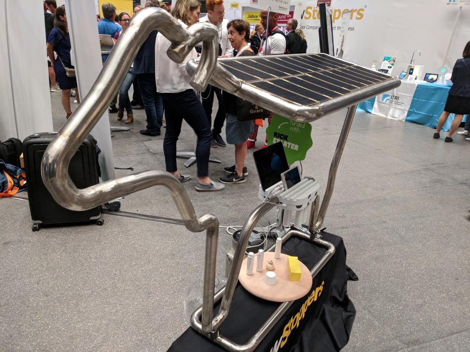 This bizarre solar charger is shaped like a cow for…reasons.