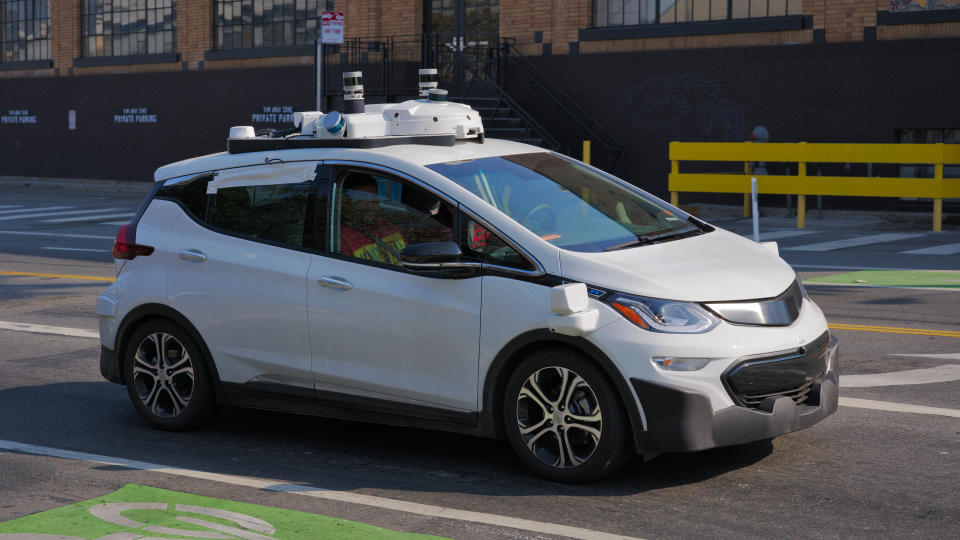 A Cruise Automation Chevrolet Bolt undergoing testing in San Francisco. Source: Wikipedia