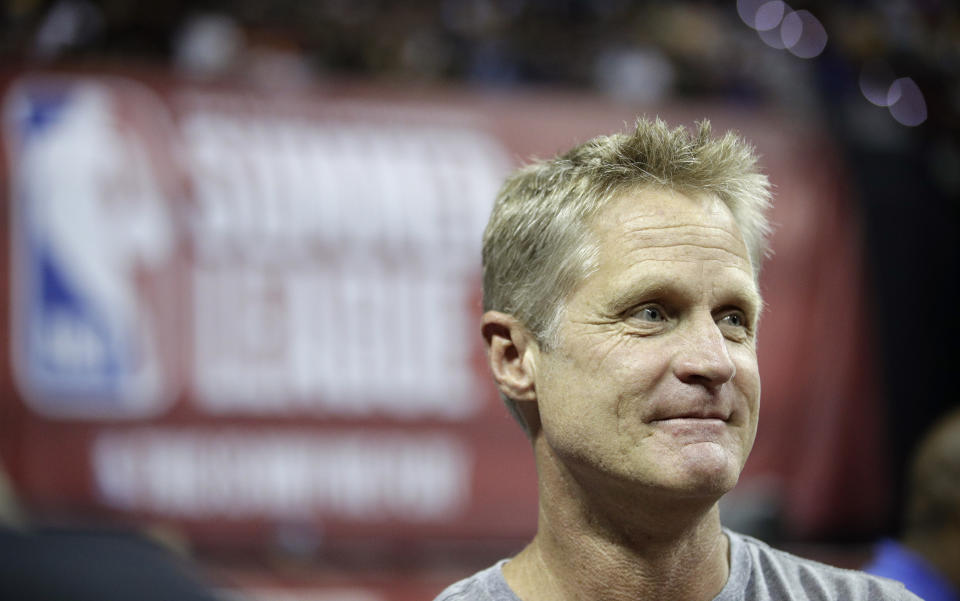 Golden State Warriors head coach Steve Kerr reiterated his stance on wanting tougher gun control laws. (AP)