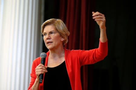 Democratic 2020 U.S. presidential candidate Sen. Elizabeth Warren speaks during a town hall at the Peterborough Town House in Peterborough New Hampshire