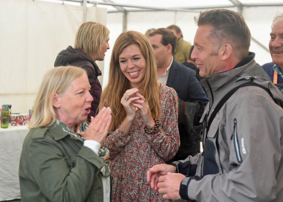 Ms Symonds chats to Deborah Meaden and wildlife expert Chris Packham (Getty Images)