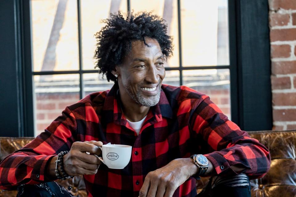 Scottie Pippen drinking tea