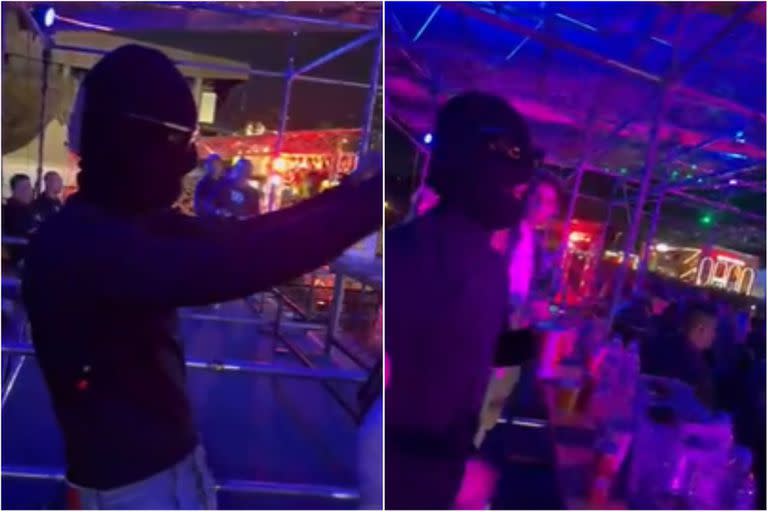 Maluma se disfrazó con un pasamontaña y lentes para asistir a un festival musical  en Medellín (Foto: Captura TikTok @maluma)