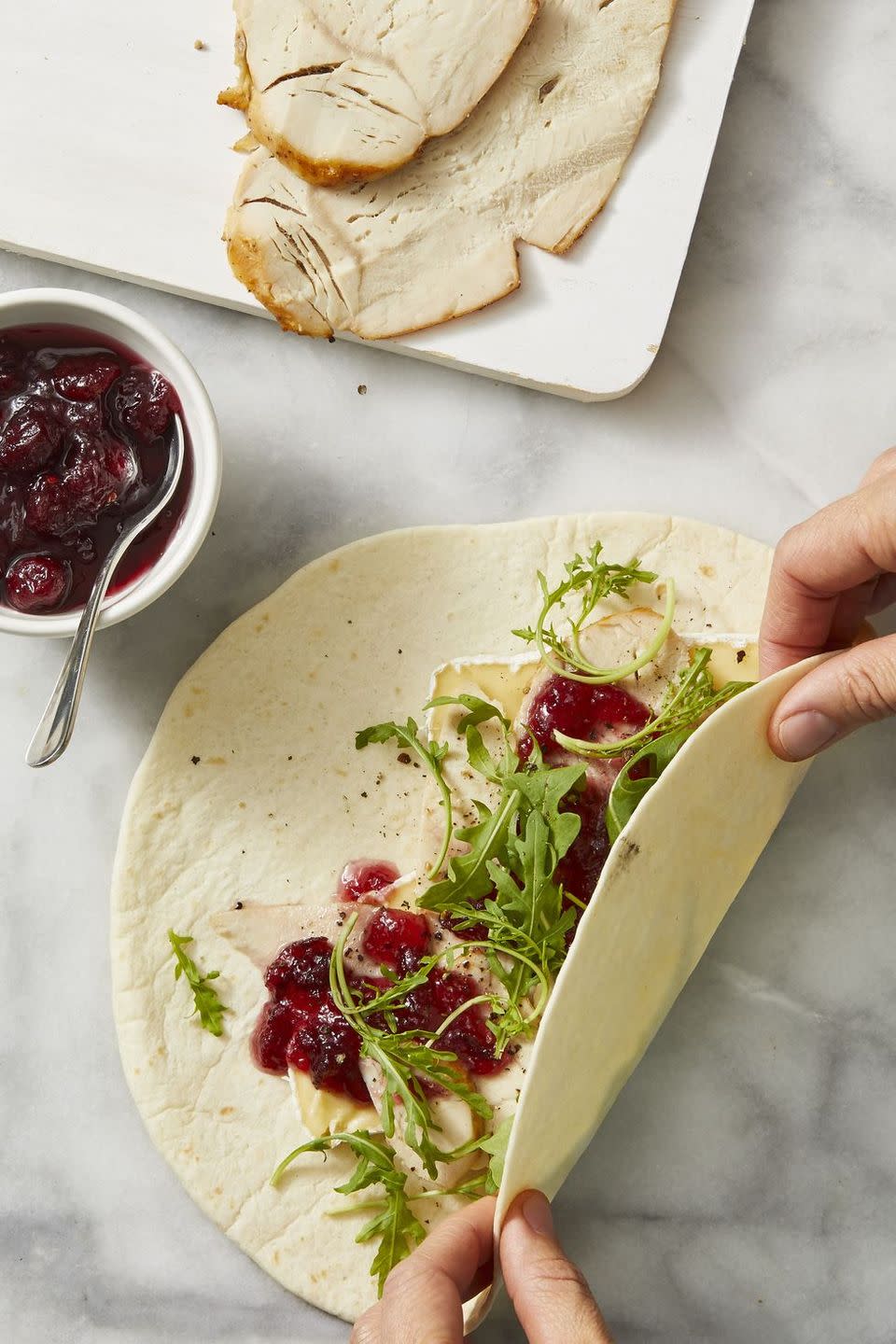 Turkey, Cranberry and Brie Wraps