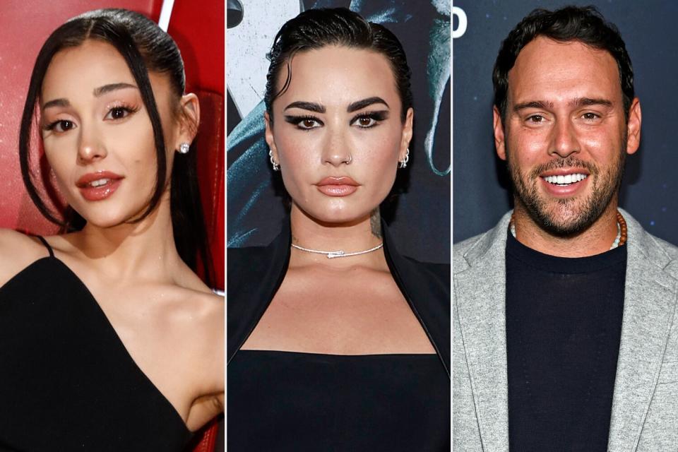 Ariana Grande, Demi Lovato, and Scooter Braun