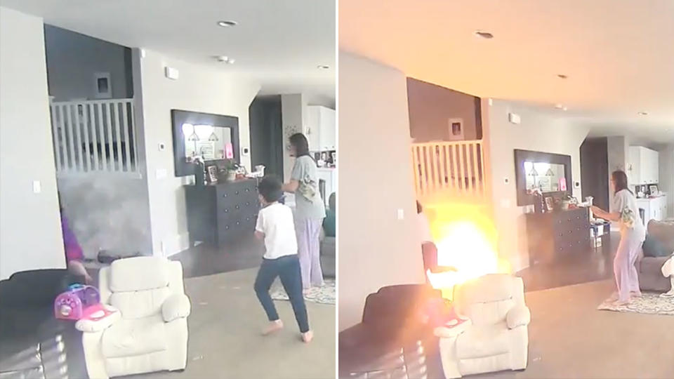 A charging hoverboard exploded in a family's home, just as an eight-year-old boy ran in front of it. Source: KSL