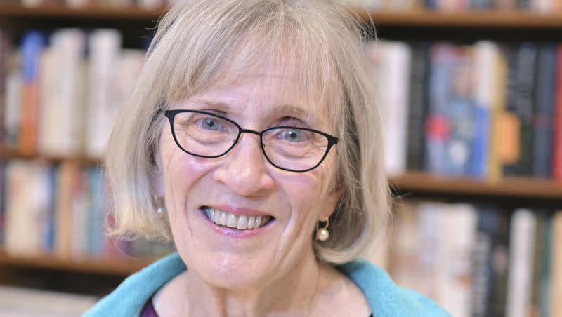 Claudia Goldin poses in her home in Cambridge, Mass Monday, Oct. 9, 2023. Goldin was awarded the Nobel Prize in Economic Sciences.