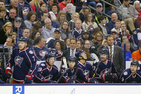 Oct 31, 2015; Columbus, OH, USA; Columbus Blue Jackets head coach John Tortorella looks on from the bench during the first period against the Winnipeg Jets at Nationwide Arena. Winnipeg defeated Columbus 3-2. Mandatory Credit: Russell LaBounty-USA TODAY Sports / Reuters Picture Supplied by Action Images