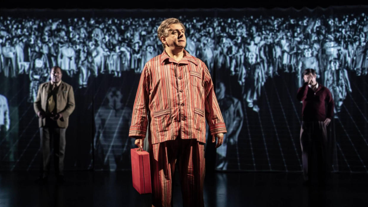  Michael Sheen on stage as Aneurin Bevan in Nye at the National's Olivier Theatre in London. 