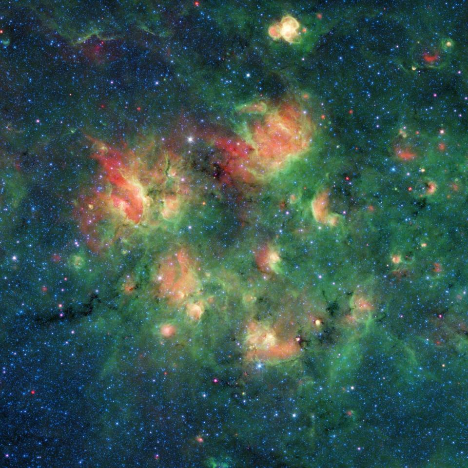 gas dust cloud stars universe bubbles spitzer telescope