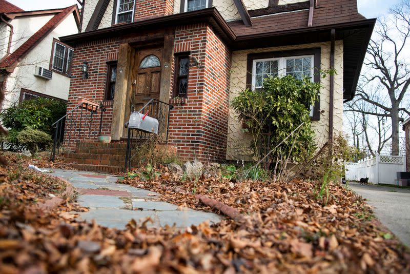 The childhood home of U.S. President Donald Trump is seen in the Jamaica Estates section of Queens borough of New York