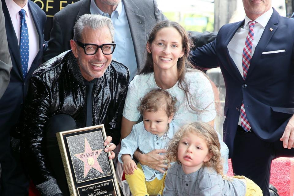 Jeff Goldblum, Emilie Livingston and their children in 2018 (Getty Images)