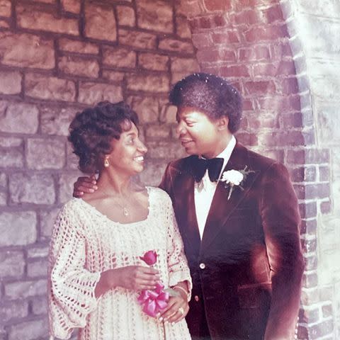 <p>Kerry Washington Instagram</p> Valerie and Earl Washington on their wedding day in 1972