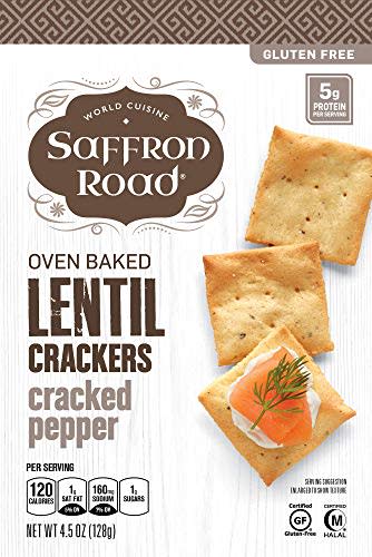 6) Saffron Road Cracked Pepper Oven Baked Lentil Crackers