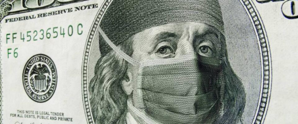 Benjamin Franklin on money wearing a mask
