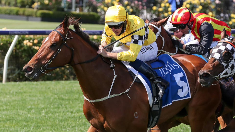 Hugh Bowman, pictured here winning the Inglis Bracelet on Rocha Clock.