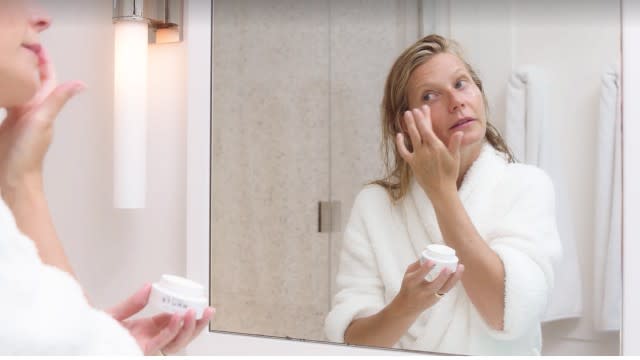 The goop founder breaks down her nighttime skincare routine and favorite products for 'Harper's Bazaar.'