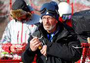 Heinz Haemmerle, or "Magic Heinzi" as US skier Lindsey Vonn calls her Austrian-born ski technician, is pictured before the start of the women's third Olympic Downhill training at the Winter Olympics 2018 in Pyeongchang, South Korea February 20, 2018. REUTERS/Leonhard Foeger