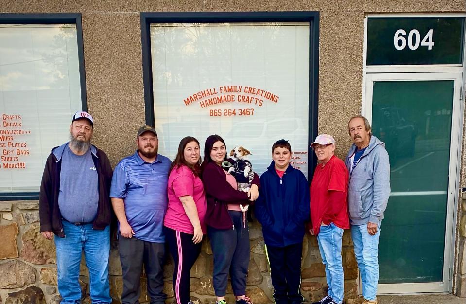 The Marshall family (from left): Bob (Will's father), Will (owner), Kristin (Will's wife), Hunter (Will's son), Shonda Ducharme (Will's mother) and Joe (Will's uncle) have come together to make Marshall Family Creations work.