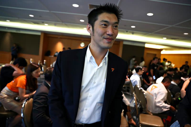 Thailand's opposition Future Forward Party leader Thanathorn Juangroongruangkit is pictured before hearing the verdict from the Constitutional Court at the party headquarters in Bangkok