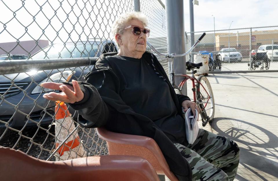 Juanita Carvalho, 83, is currently staying at The Salvation Army’s Berberian shelter on Ninth and D streets in Modesto, Calif., Thursday, Nov. 16, 2023.