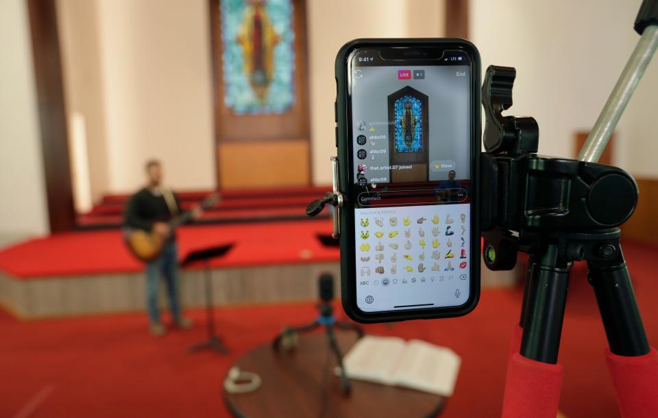 Alamo Heights Baptist Church in San Antonio livestreams its church service during the coronavirus outbreak.