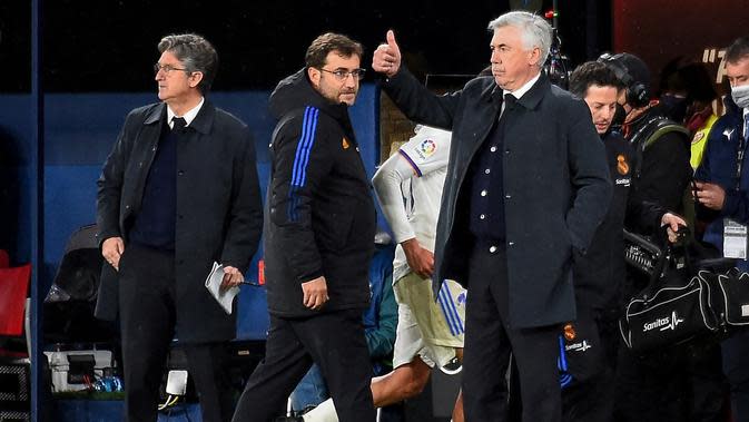 Pelatih Real Madrid, Carlo Ancelotti. (AFP/ANDER GILLENEA)