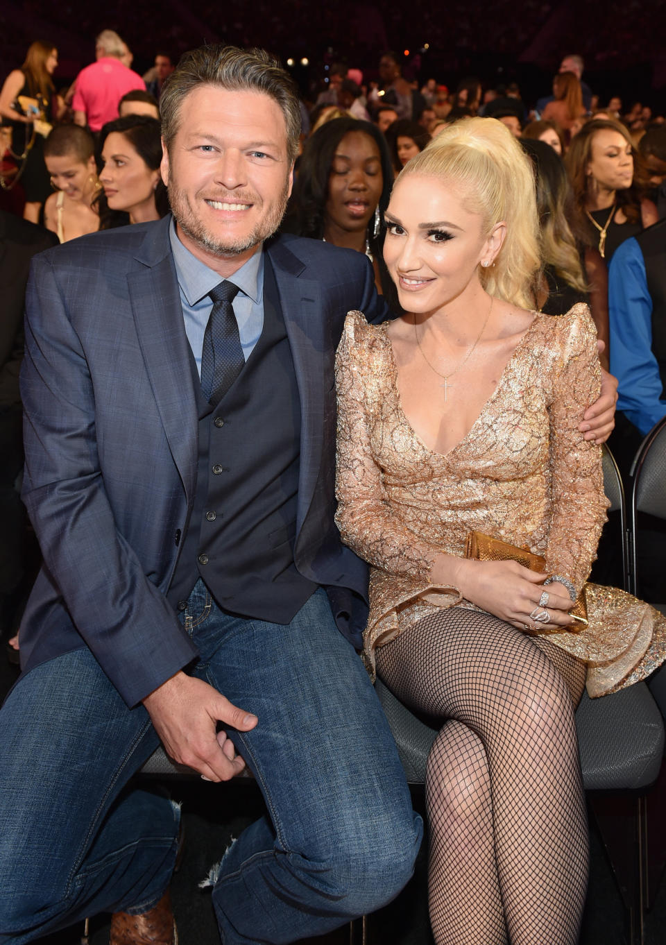 Blake Shelton and Gwen Stefani at the 2017 Billboard Music Awards.&nbsp; (Photo: John Shearer/BBMA2017 via Getty Images)