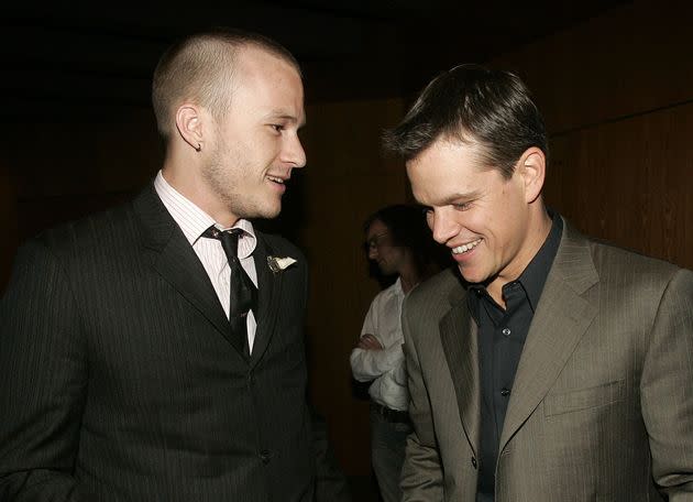 Damon and Ledger pictured together at the premiere of 