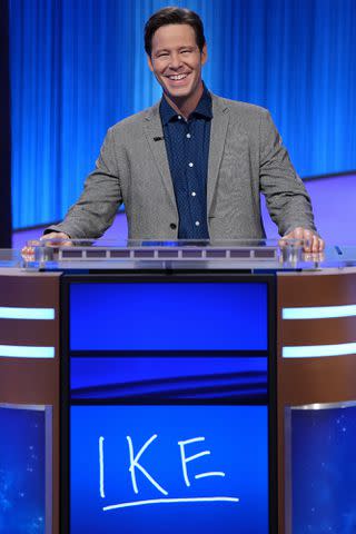 <p>Tyler Golden/ABC via Getty</p> Ike Barinholtz on 'Celebrity Jeopardy!'.