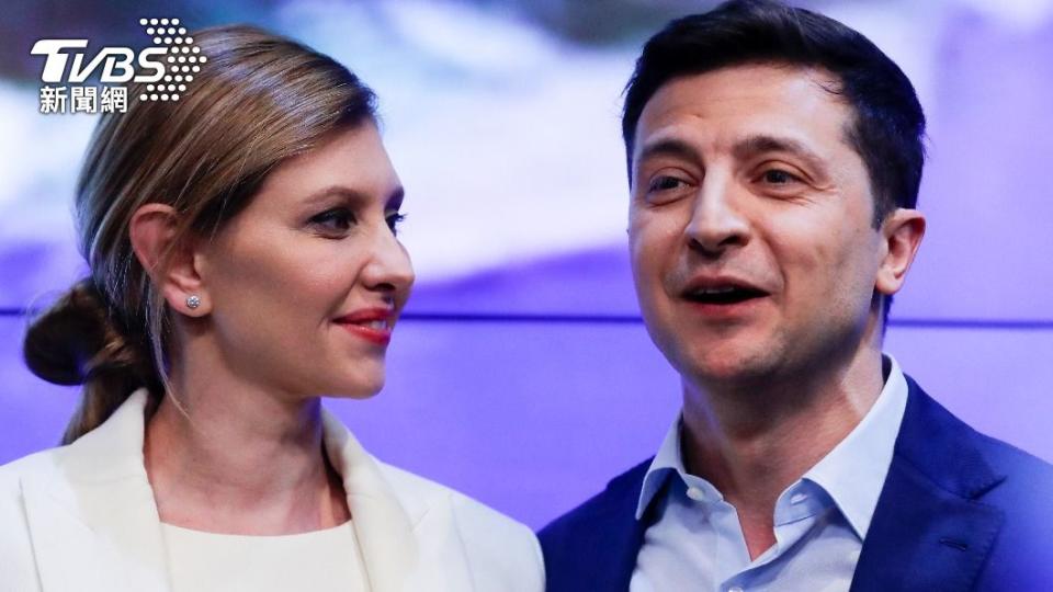 歐蓮娜和烏克蘭總統澤倫斯基（Volodymyr Zelenskyy），兩夫妻一同用心守護烏克蘭。（圖／達志影像美聯社）