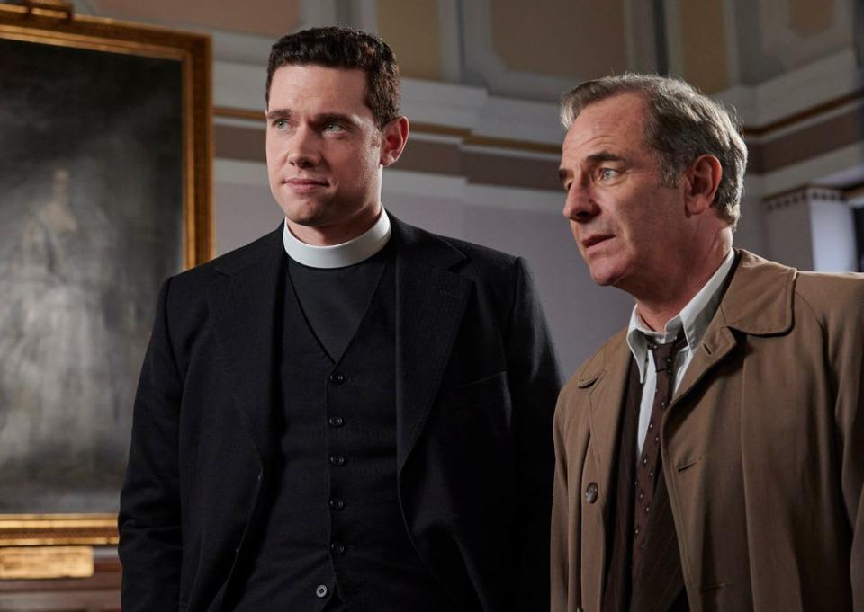 Tom Brittney as Rev. Will Davenport and Robson Green as DI Geordie Keating